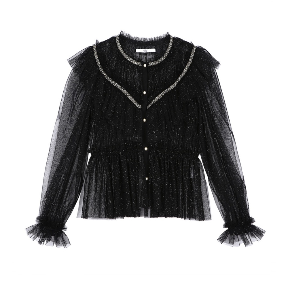 Jonny Hates Jazz Sparkling Ruffle Top